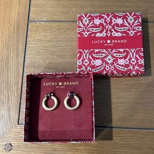 LUCKY BRAND GOLD TONED HOOP EARRINGS